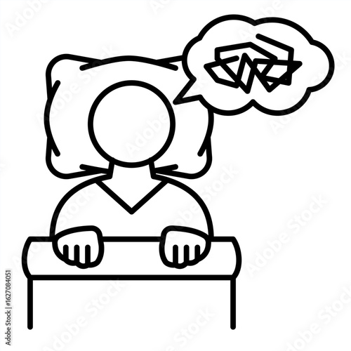 Outline metaphor icon showing emotional tension, mental pressure, and learning struggle related to school stress and student burnout