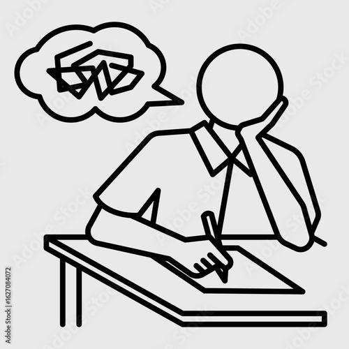 Outline metaphor icon showing emotional tension, mental pressure, and learning struggle related to school stress and student burnout