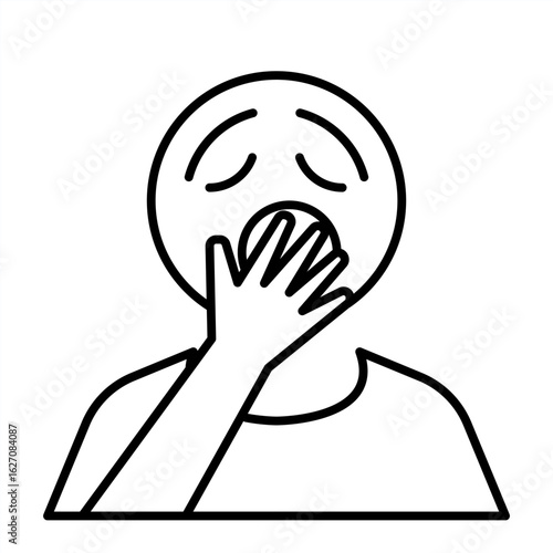 Outline metaphor icon showing emotional tension, mental pressure, and learning struggle related to school stress and student burnout
