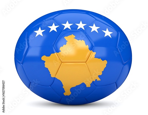 Soccer ball with Kosovo flag design