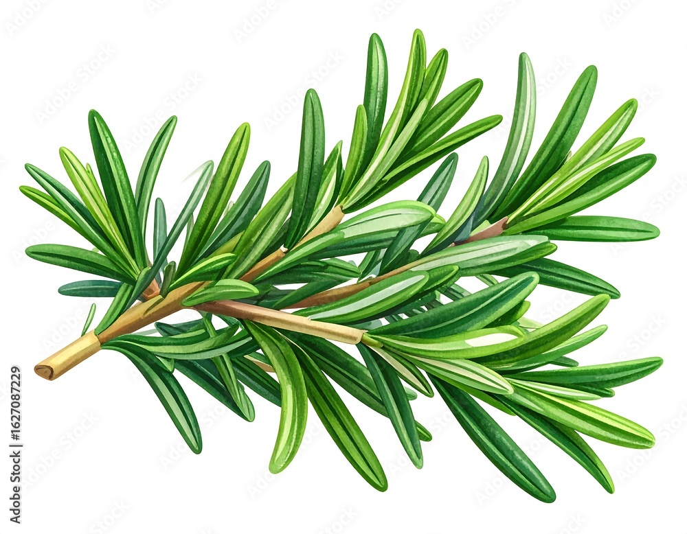 Fototapeta premium Fresh rosemary sprig on white