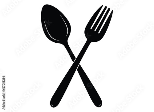 spoon and fork isolated