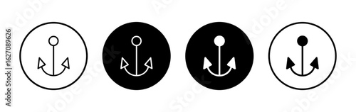Anchor icon symbol for apps and websites. Anchor sign and symbol. Anchor marine icon.