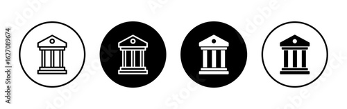 Bank icon symbol for apps and websites. Bank sign and symbol, museum, university