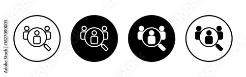 Hiring icon symbol for apps and websites. Search job vacancy sign and symbol. Human resources concept. Recruitment