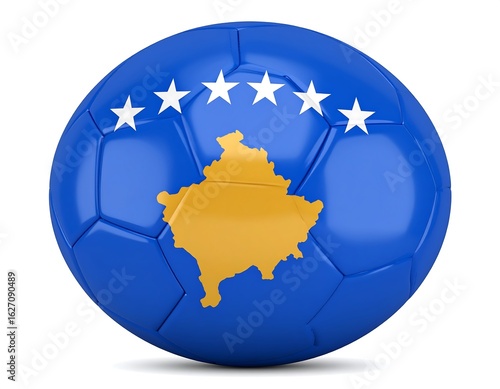 Soccer ball with the flag of Kosovo
