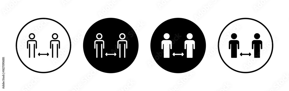 Social distance icon symbol for apps and websites. social distancing sign and symbol. self quarantine sign Social distance icon symbol for apps and websites. social distancing sign and symbol. self quarantine sign