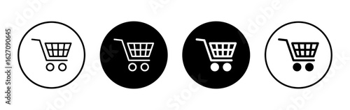 Shopping icon symbol for apps and websites. Shopping cart sign and symbol. Trolley icon