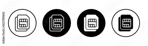 Sim card icon symbol for apps and websites. dual sim card sign and symbol
