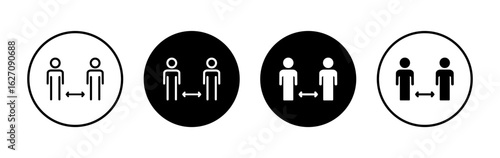Social distance icon symbol for apps and websites. social distancing sign and symbol. self quarantine sign
