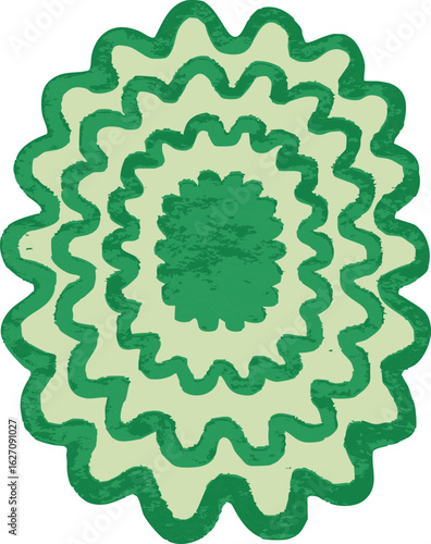 ABSTRACT WAVY GREEN RUG SHAPE