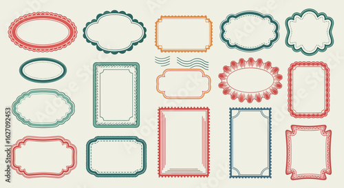 Vintage Frame Collection: An Array of Decorative Elements for Elegant Design Projects and Artistic Endeavors.