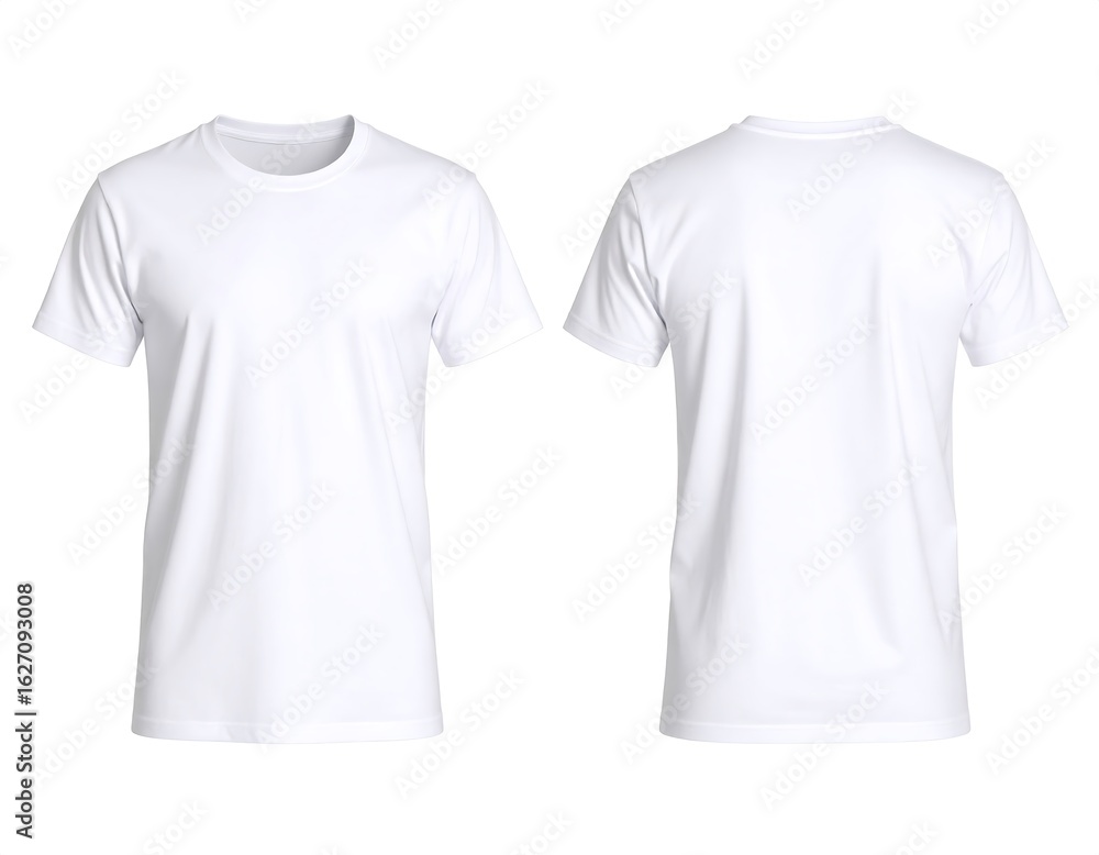 Front and back view of a plain white t-shirt Front and back view of a plain white t-shirt