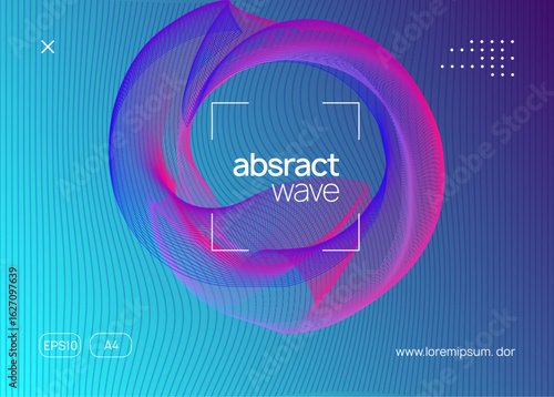 Dance Background. Psychedelic Beat Illustration. Fest Trance Element. Blue Sound Flyer. Pink Music Design. Edm Poster. Concert Vector. Violet Dance Background