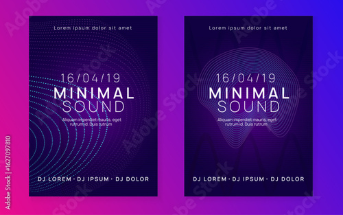 Music Banner. Discotheque Magazine. Trance Vector. Edm Electro Graphic. Green Party Flyer. Pink Night Club Set. Nightclub Disco Illustration. Blue Music Banner