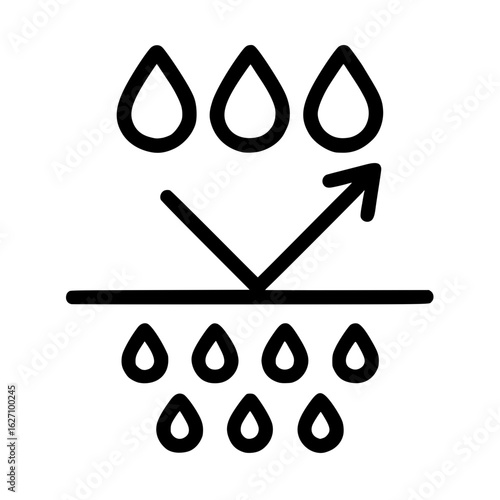 Waterproof or water resistant symbol isolated icon
