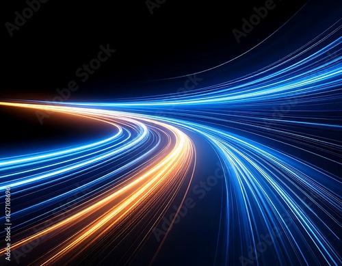 Abstract swirling light trails
