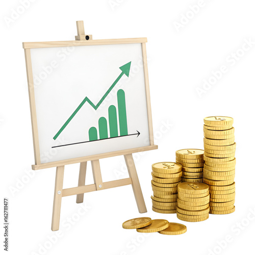 business graph on a white background