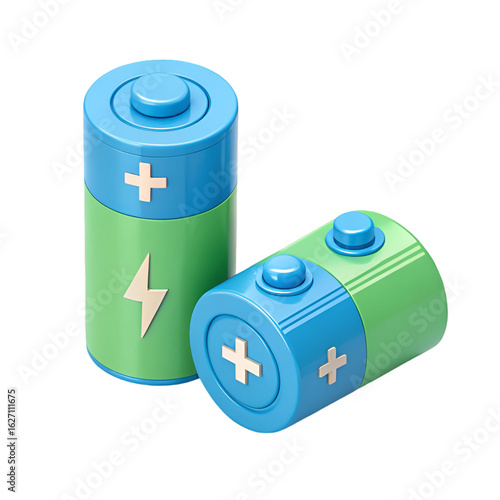 batteries isolated on white