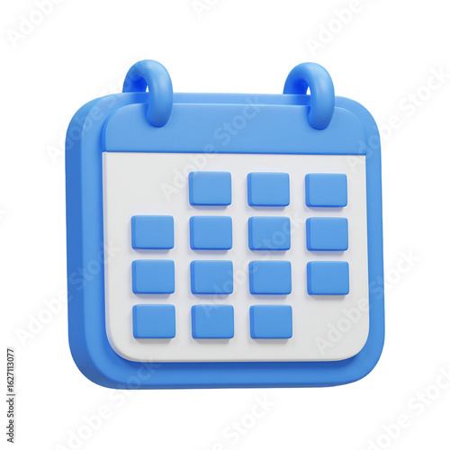 3d icon calendar isolated on white background,schedule and time icon 