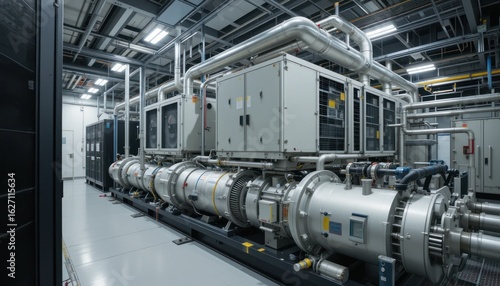 Industrial Machinery Room: High-Tech Cooling System