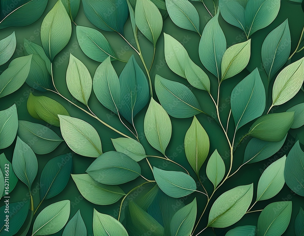 Fototapeta premium green eucalyptus leaves pattern