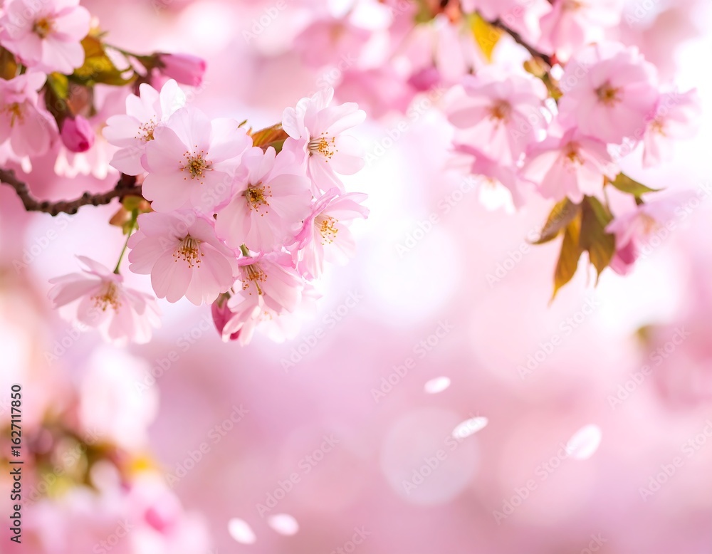 Fototapeta premium Soft pink cherry blossoms in spring