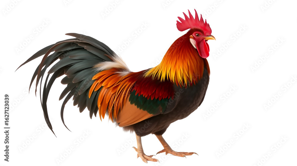 Fototapeta premium Rooster against white background (1)
