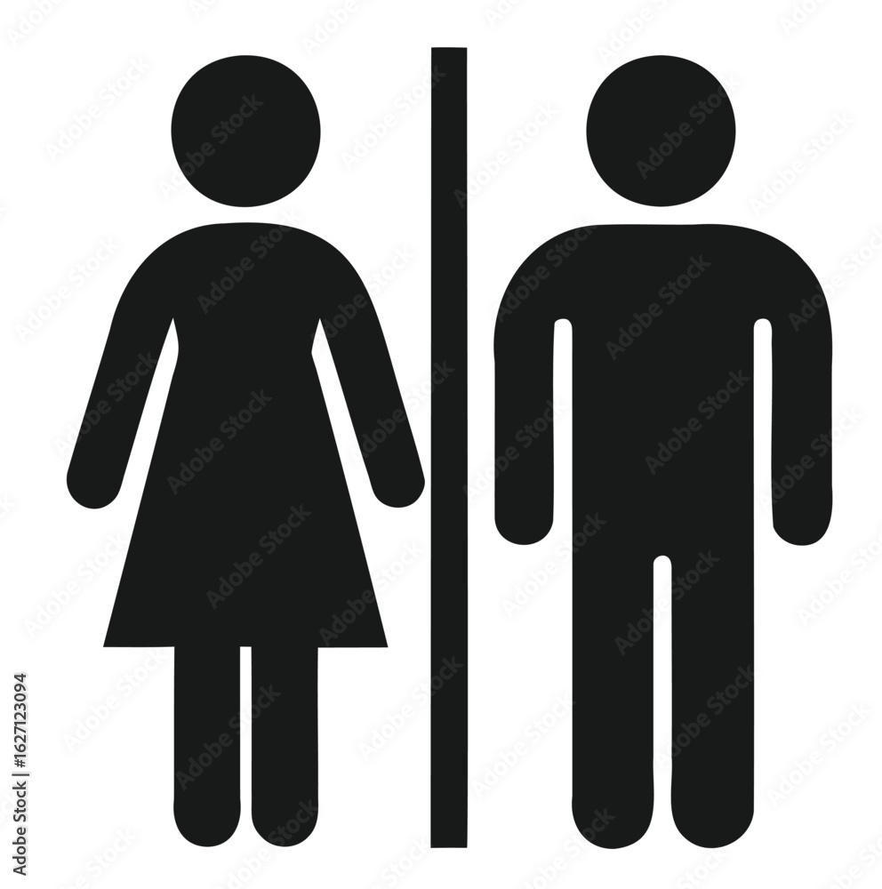 Toilet Use Pictogram – Common Restroom Symbol on White Background. Toilet Use Pictogram – Common Restroom Symbol on White Background.