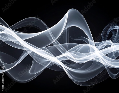 Abstract swirling smoke on black
