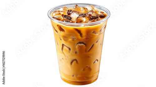 Icecold delight, a refreshing glass of iced coffee with ice cubes for perfect summer day