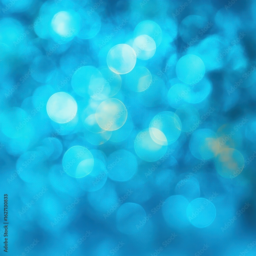 Fototapeta premium soft glowing blue and teal bokeh lights creating a dreamy and ethereal effect with overlapping circular shapes