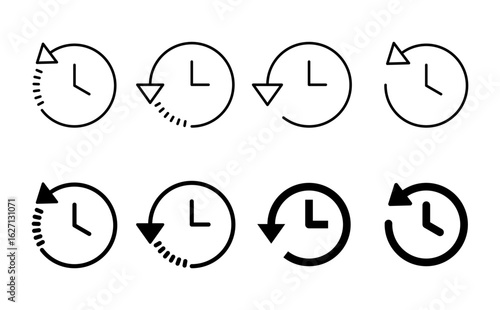 History icon set. recent event history
