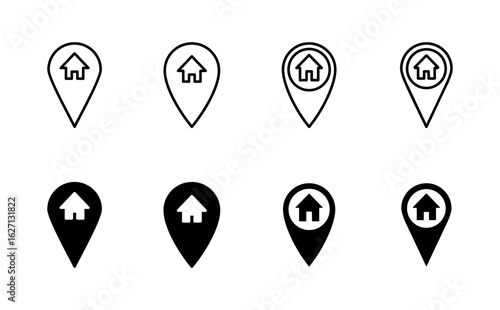 Free Download Address icon set. home location icon vector - GFXLoad
