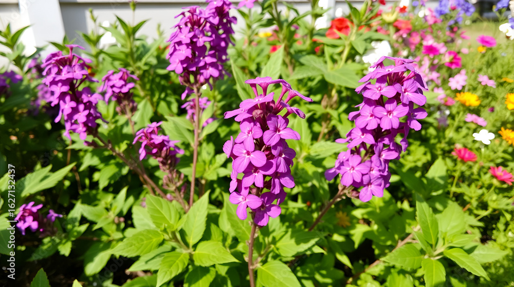 Obraz premium Garden purple phlox (Phlox paniculata), vivid summer flowers