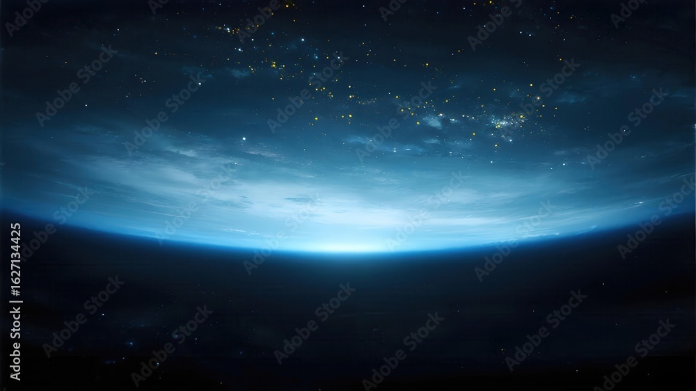 Fototapeta premium blue planet in space