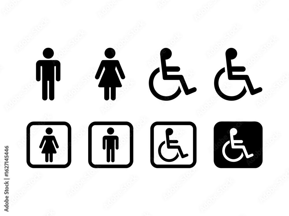 Gender and Accessibility Icons Set Gender and Accessibility Icons Set