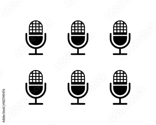  Set of Microphone Icons in Various Styles