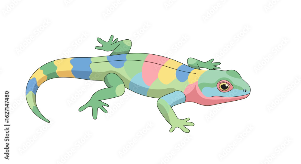 Obraz premium Colorful Gecko Vector Illustration