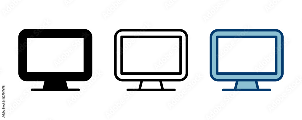 Computer icon vector isolated on white background. PC Icon vector. Computer monitor icon. Flat PC symbol Computer icon vector isolated on white background. PC Icon vector. Computer monitor icon. Flat PC symbol