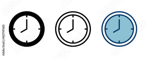 Clock icon vector isolated on white background. Time icon vector. Clock vector icon