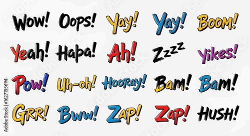 Comic Book Sound Effects Collection Vibrant Expressions of Action and Emotion