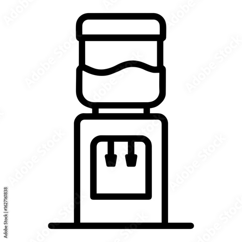 Water cooler water dispenser icon with transparent background in black and white style
