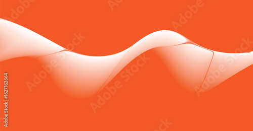 Abstract wavy white lines flowing across a solid orange background, creating a dynamic and modern visual effect.