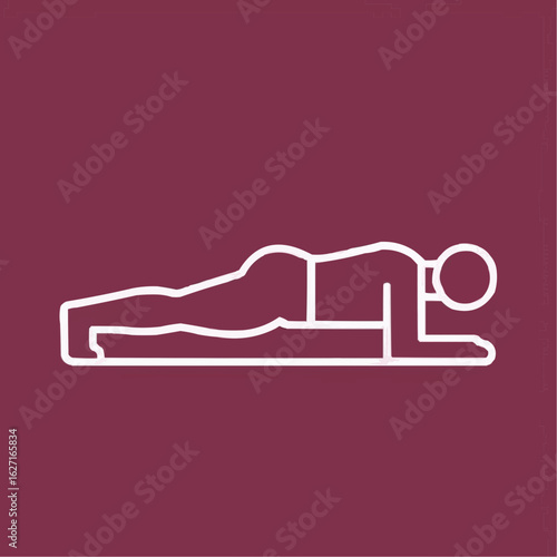 Illustration of a person in the plank position representing fitness and core strength concept
