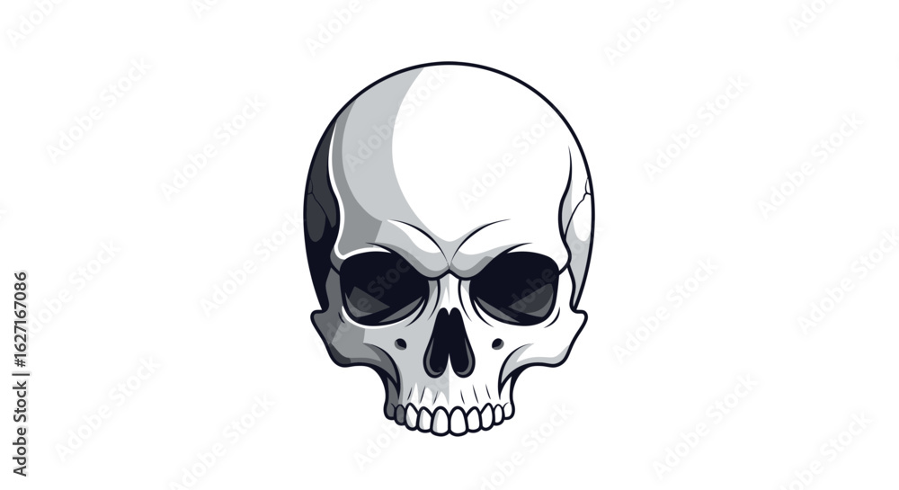 Fototapeta premium Artistic Skull Illustration, Graphic Design, Digital Art, Creative Concepts, Minimalist Style, Modern Aesthetic