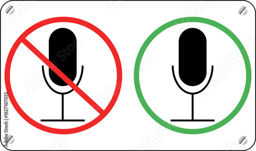 Microphone audio mute unmuted symbol communication conference call meeting presentation icon sign