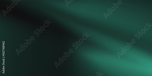 Dark green gradient background, sunlight shining on a dark blank wall, shadows from the window, texture