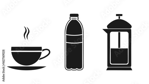 Hot beverage bottle and coffee maker saucer steam