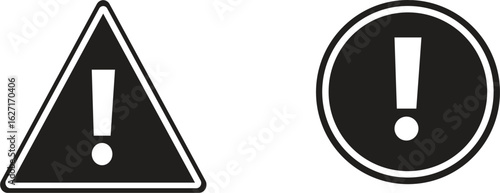 Danger sign, warning sign,Warning or Danger Sign Icon Set Vector Design.Caution, warning, trafic stop information, accident notification Caution warning Hazard danger line and flat icons set.
